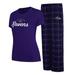 Women's Concepts Sport Purple Baltimore Ravens Plus Size Badge T-Shirt & Flannel Pants Sleep Set