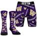 Men's Rock Em Socks Washington Huskies All-Over Underwear and Crew Combo Pack