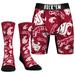 Men's Rock Em Socks Washington State Cougars All-Over Underwear and Crew Combo Pack