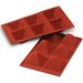 Louis Tellier SF007 Pyramid Mold w/ 6 Sections - Silicone, Red