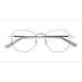Unisex s geometric Avocado & Gold Metal Prescription eyeglasses - Eyebuydirect s Ethan