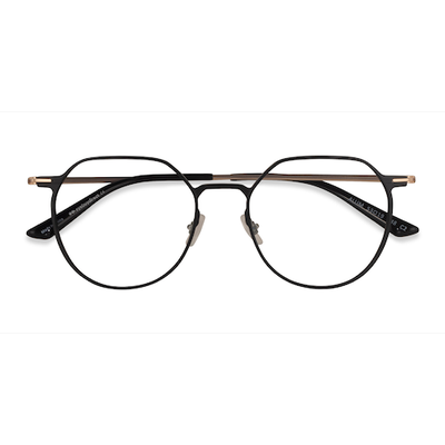 Unisex s geometric Black & Gold Aluminium Alloy,Titanium Prescription eyeglasses - Eyebuydirect s Alum