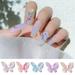 Mairbeon 8Pcs Nail Rhinestone Exquisite DIY Lightweight Double Layer Butterfly Nail Ornament for Women