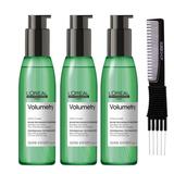 L Oreal Pro SerieExpert Volumetry Intra-Cylane Texturizing Spray Root Lifting Booster (4.2 oz) with SLEEKSHOP Teasing Comb Pack of 3
