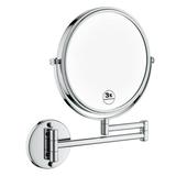 Contemporary LED Makeup Vanity Mirror 1X/3X Magnification Chrome Finish