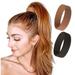 PONY-O Revolutionary Hair Tie Alternative Ponytail Holders - MEDIUM Size for Fine to Normal Hair or Slightly Thick Hair - 2 Pack Black and Copper Original Patented Hair Styling Accessories