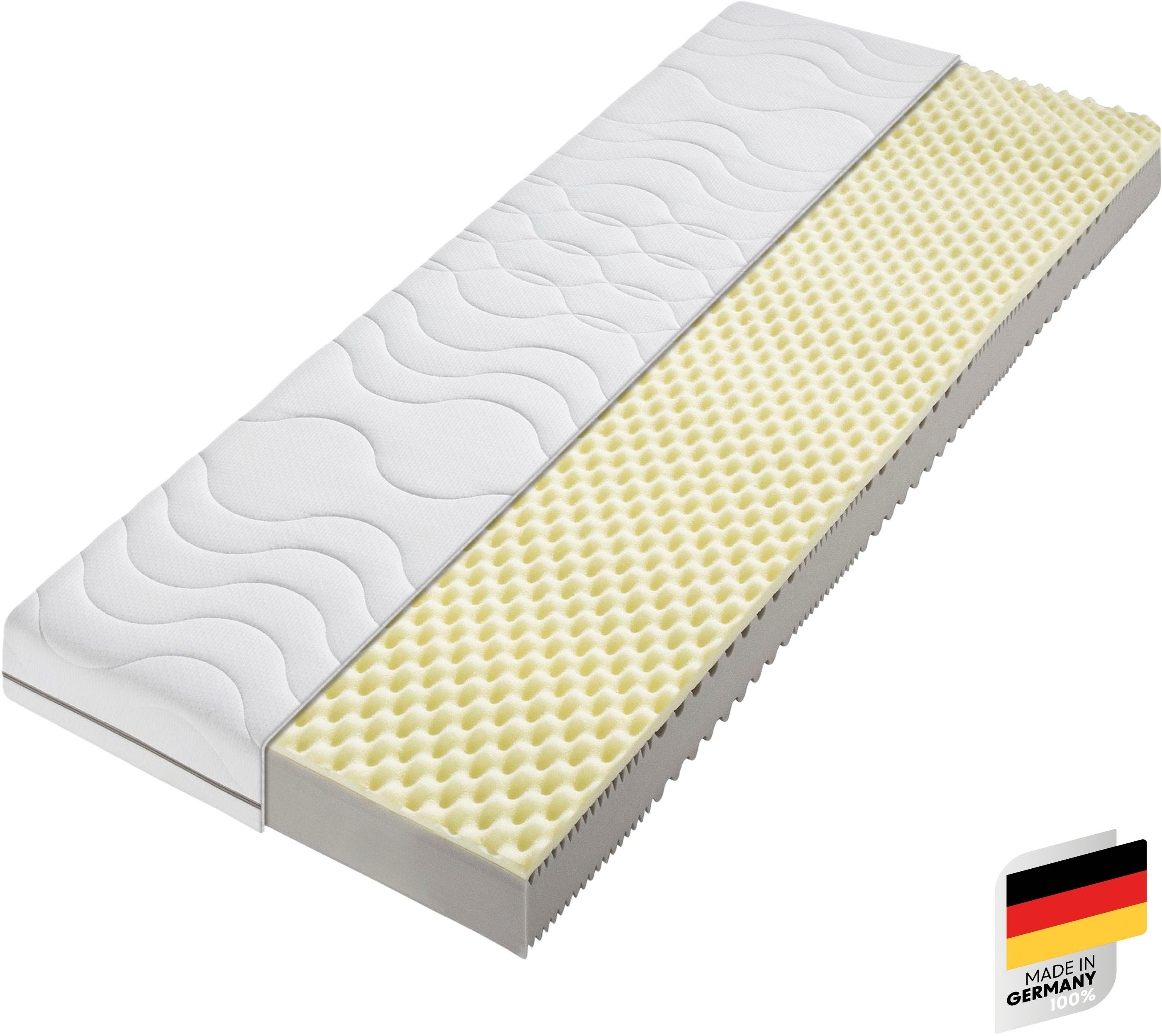 Visco-Matratze BECO "Nightstyle Visko Matratze 90x200, 100x200, 140x200 cm", weiß, B:140cm H:17cm L:200cm, Bezug: 100% Polyester. Steppfüllung: 100% Polyester, Matratzen, Matratze, 90x200 cm (H3) von Stiftung Warentest getestet Image