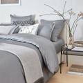 Housse de couette en satin de coton gris 200x200