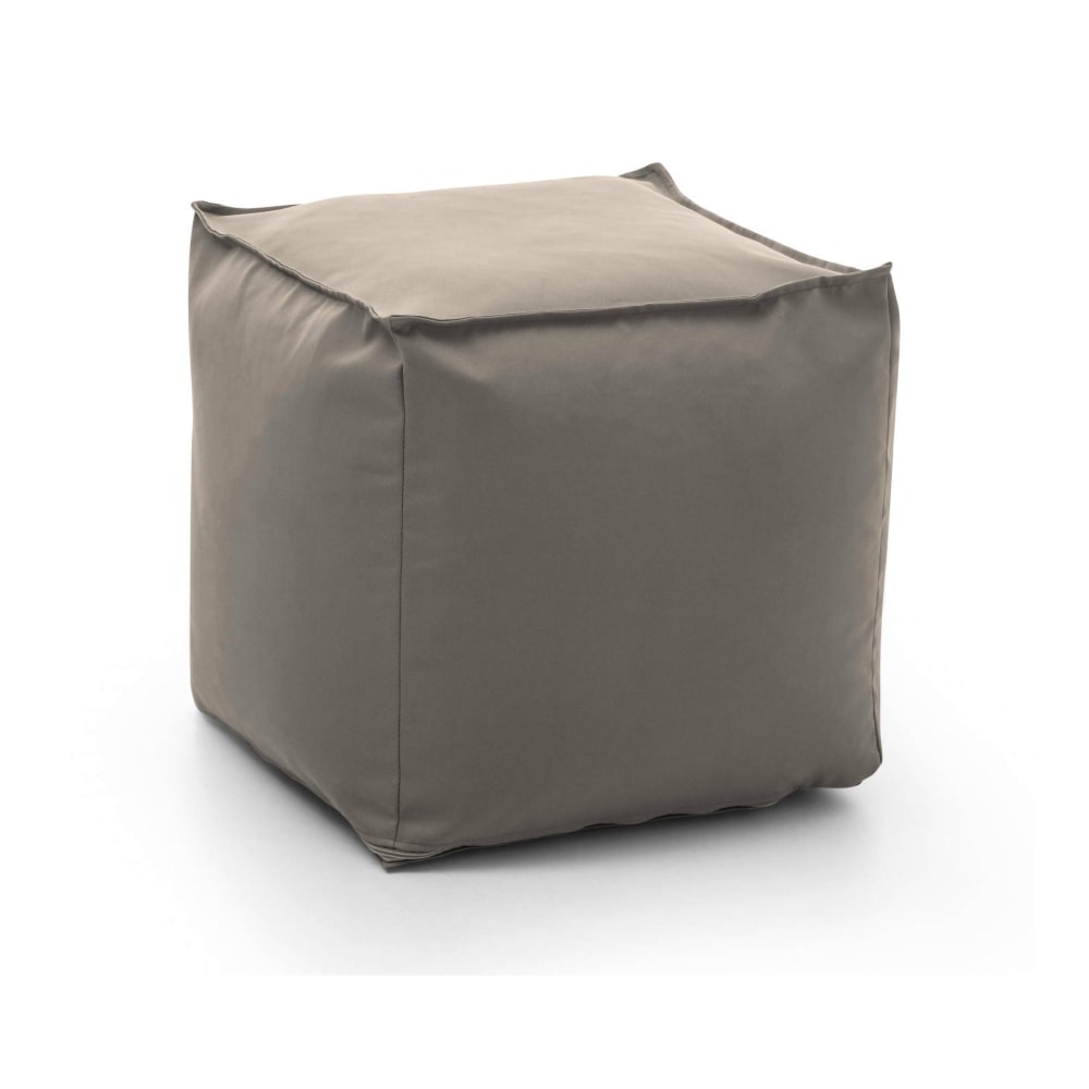 Pouf en tissu tourterelle 45x45h45 cm