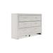 61 Inch Wood Modern Wide Dresser, Chrome Mosaic Handles, 6 Drawers, White