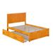 AFI Nantucket Full Platform Bed with Twin Trundle in Caramel Latte