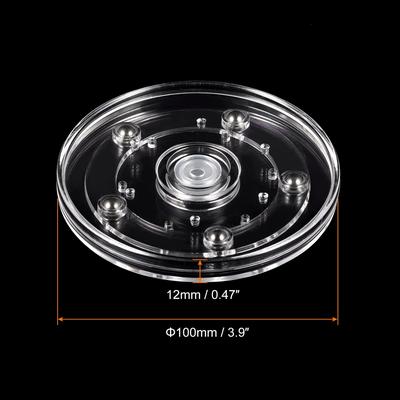 4pcs 4" Rotating Swivel Stand with Steel Ball Bearings Lazy Susan Base Turntable - Clear