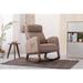 High Backrest & Cozy Armrest Lounge Rocking Chair Living Room Padded Seat Chair with Sturdy Wood Frame