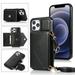 Phone Case for iPhone 11 Pro Wallet Cover with Wrist Crossbody Strap Lanyard Credit Shoulder Card Holder Slot Stand Leather Back Magnetic Flip Cell Accessories For iPhone 11 Pro Black