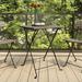 vidaXL Folding Bistro Table Black/Brown/Gray 21.7"x21.3"x28" Poly Rattan - 21.7" x 21.3" x 28"