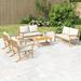 vidaXL 3/4/5 Piece Patio Lounge Set with Dark Gray Cushions Bamboo - 35.4" x 21.7" x 14.6"