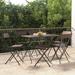 vidaXL Folding Bistro Chairs 2 pcs Poly Rattan and Steel