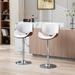 2Pc PU Leather Swivel Bar Stools Adjustable Dining Chair with Footrest