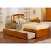 AFI Richmond Twin Platform Bed with Twin Trundle in Caramel Latte