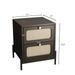 Modern Cannage Rattan Wood Closet 2-Drawer Side Table End Table Nightstand for Bedroom, Living Room, Entryway, Hallway