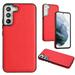 for Samsung Galaxy S23 Plus Premium PU Leather Case Fashion Ultra Slim Shockproof Drop Protective Anti-scratch Support Wireless Charging Phone Case Cover for Samsung Galaxy S23 Plus Red