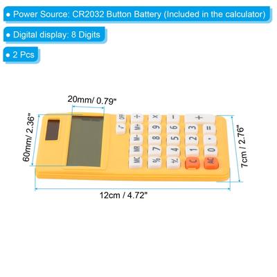 Desktop Calculator, 2 Pcs 8 Digit LCD Display Battery Power Calculator