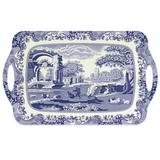 Pimpernel Blue Italian Large Melamine Handled Tray - 19.25" x 11.5"