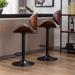 2Pc PU Leather Swivel Bar Stools Adjustable Dining Chair with Footrest