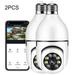 Sufanic Wireless Camera WiFi Smart for Home Surveillance Screw into The E27 Light Bulb Socket Spotlight Alarm Color Night Vision Two-Way Talk Motion Alarm