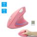 Sunffice 2.4G Wireless Vertical Mouse Right Handed Ergonomic Mouse with 3 Adjustable DPI Levels RGB Flowing Light Optical Mice for Laptop/ PC/ Computer/Desktop/ MacBook/Mac OS-Pink