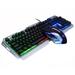 UHUYA Keyboard and Mouse Combo Gaming Keyboard Mechanical Keyboard and Mouse V1 104 Key USB Wired RGB LED Black B