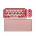 Logitech Pop Keys Wireless Mechanical Keyboard with Emoji Keys (Rose) Bundle