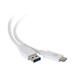 C2G 12 ft. USB 3.0 USB Type C To USB A USB Cable White M-M