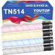 YOUTOP 4PK TN514 TN324 TN512 TN-514 TN-324 TN-512 Toner Cartridge Compatible for Konica Minolta bizhub C458 C558 C658