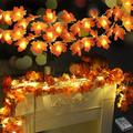 Viworld 1 Pack Thanksgiving Lights Fall Garland 20FT 40LED Fall Maple Leaves String Lights Battery Operated Autumn Garland Lights for Home Party Fireplace Indoor Outdoor Decor