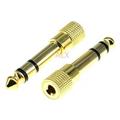 5pcs Gold 6.3mm 1/4 Male Plug to 3.5mm 1/8 Female Jack Stereo Headphone Audio Adapter Home Connectors Adapter Microphone