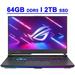 Asus ROG Strix G15 Premium Gaming Laptop 15.6 WQHD IPS 165Hz Display (100% DCI-P3) AMD Octa-Core Ryzen 7 6800H Processor 64GB DDR5 2TB SSD GeForce RTX 3060 6GB Graphics USB-C Backlit Win11 Black