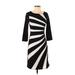 Sami & JO Casual Dress - Sheath: Black Zebra Print Dresses - Women's Size Small