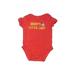 Carter's Short Sleeve Onesie: Red Print Bottoms - Size 9 Month