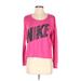 Nike Active T-Shirt: Pink Solid Activewear - Women's Size Small