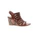 Sofft Wedges: Brown Print Shoes - Women's Size 9 1/2 - Open Toe