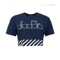 Diadora Crop Womens Navy T-Shirt - Blue Cotton - Size X-Small