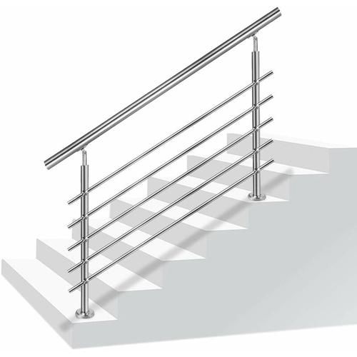 Treppengeländer 160m Edelstahl Handlauf mit Pfosten Geländer Außen-Innen Eingangsgeländer ür