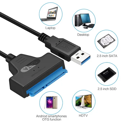 Sata zu USB 3 0/2 0 Kabel bis zu 6 Gbit/s für 2 5 Zoll/3 5 Zoll externe Festplatte SSD Festplatte