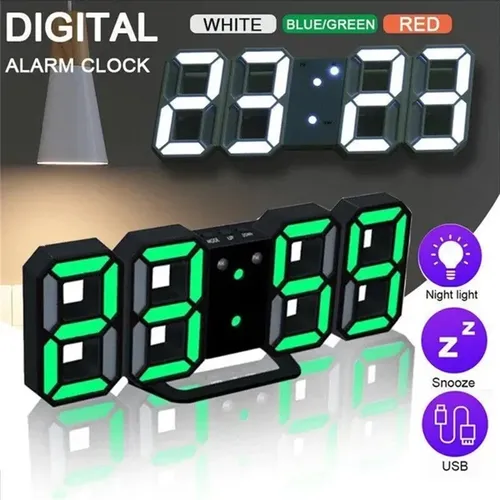 3D LED Digital Wecker elektronische Uhren Wanduhren hängen Uhr Tisch uhr USB LED digitale Tisch