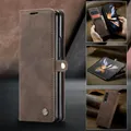 Ledertasche für Samsung Galaxy Z Fold 5 Cover Luxus Brieftasche stoß feste Business Book Case für