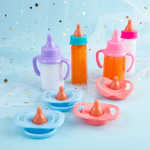 Fit 18 Zoll Baby neugeborenes Mädchen magische Milch flasche Schnuller Saft Flasche Puppe Komfort
