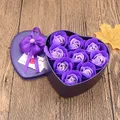 9pcs Soap Rose Flowers Bear Gift Box Xmas Birthday Valentine Wedding Gifts Soap Flower Gift Box For