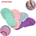12 Pairs Disposable Foam Slippers Manicure Spa Pedicure Sandals Foam Pedicure Slippper For Salon Spa