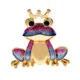 CINDY XIANG Beautiful Enamel Wear Crown Frog Brooches For Women And Men Animal Pin 2 Colors